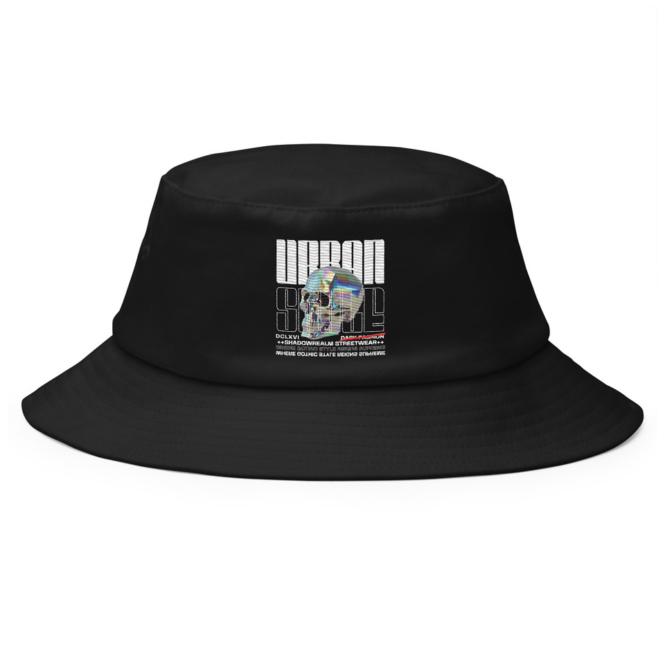 Black 3D Skull Bucket Hat