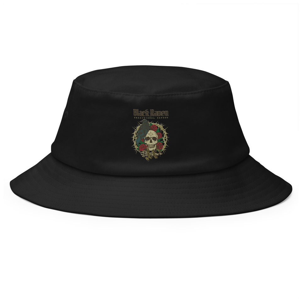 Black Raven Tattoo - Skull & Thorns Bucket Hat