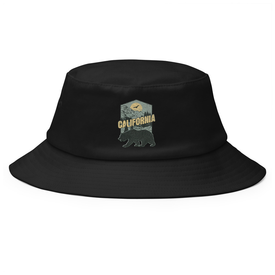 California Bear - Outdoors Wilderness Camping Hiking Bucket Hat