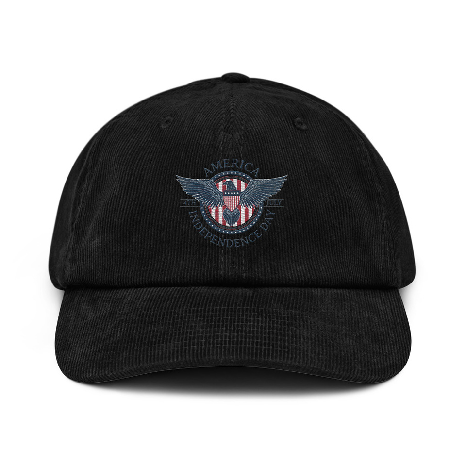 American Eagle Badge Corduroy Hat
