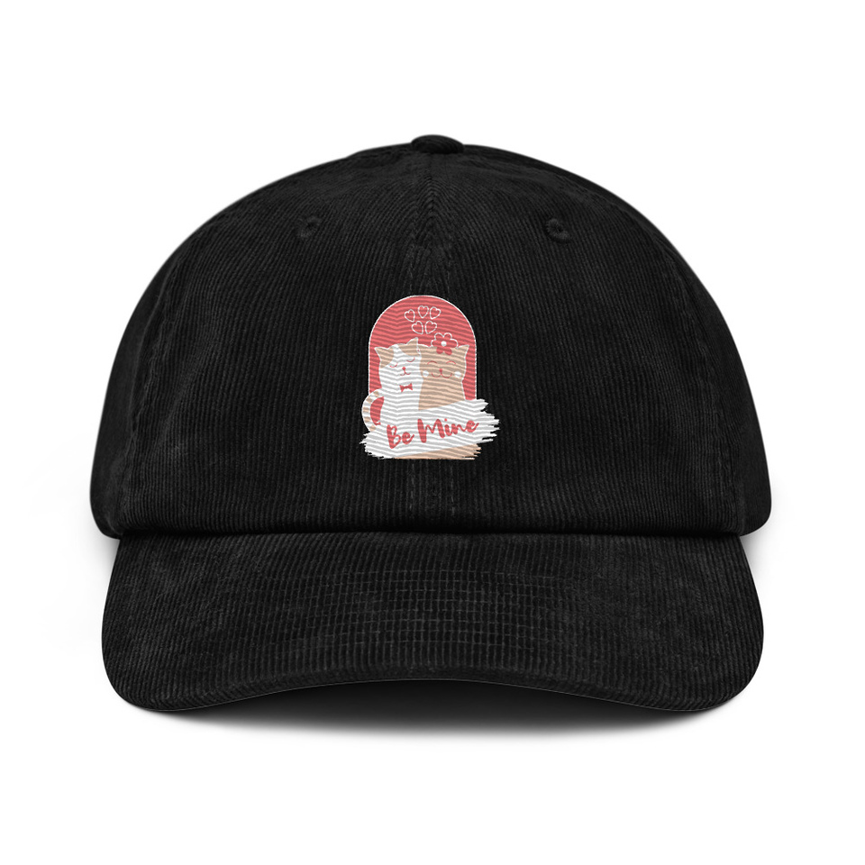 Be Mine - Cute Cat Couple Corduroy Hat