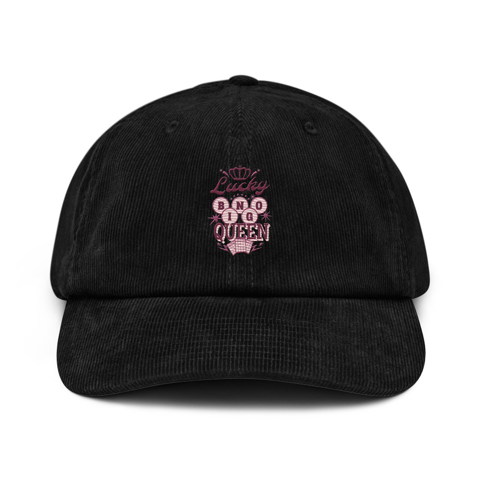 Bingo Queen - Retro Crown Corduroy Hat