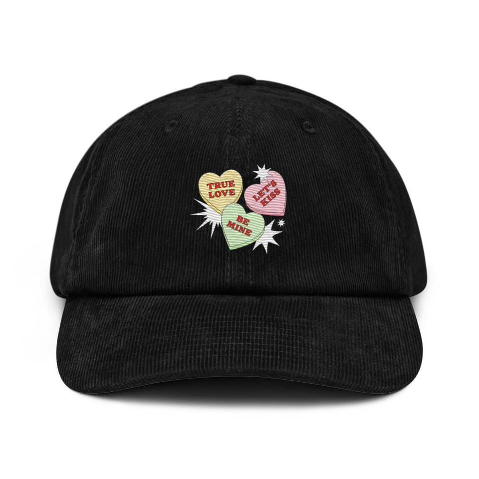 Candy Hearts - Valentine's Day Corduroy Hat