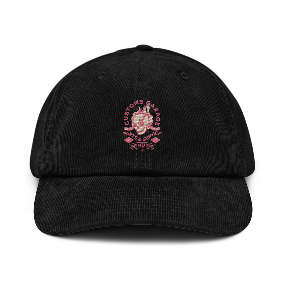 Customs Garage - Flaming Skull Corduroy Hat