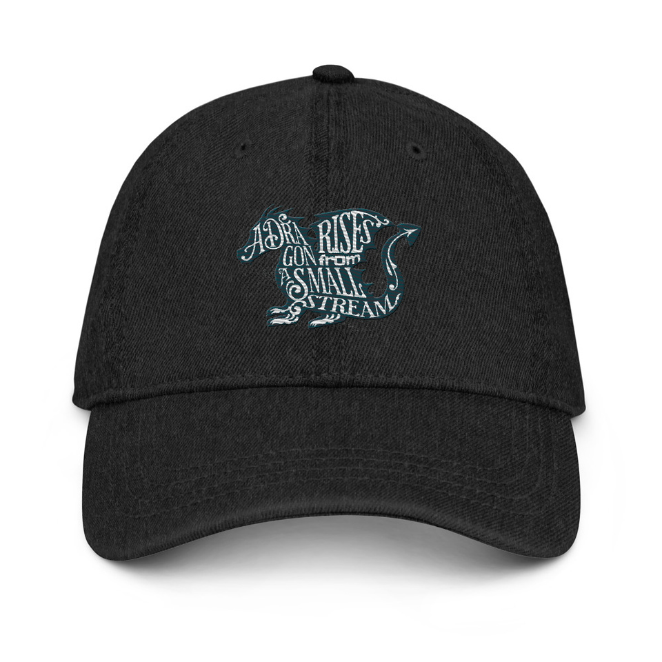 A Dragon Rises - Typographic Lettering Denim Hat