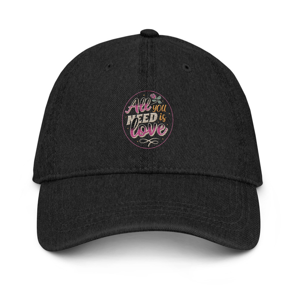 All you Need is Love - Valentines Day Denim Hat