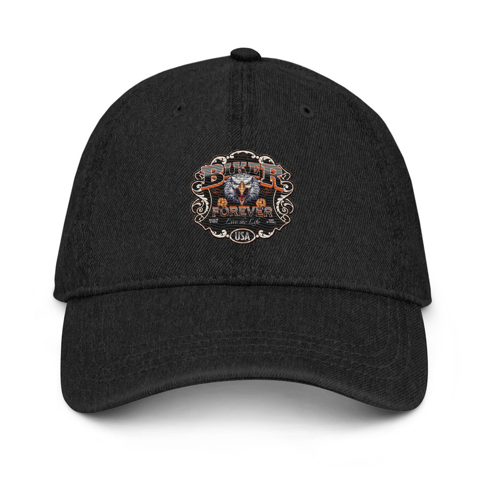 biker forever Denim Hat
