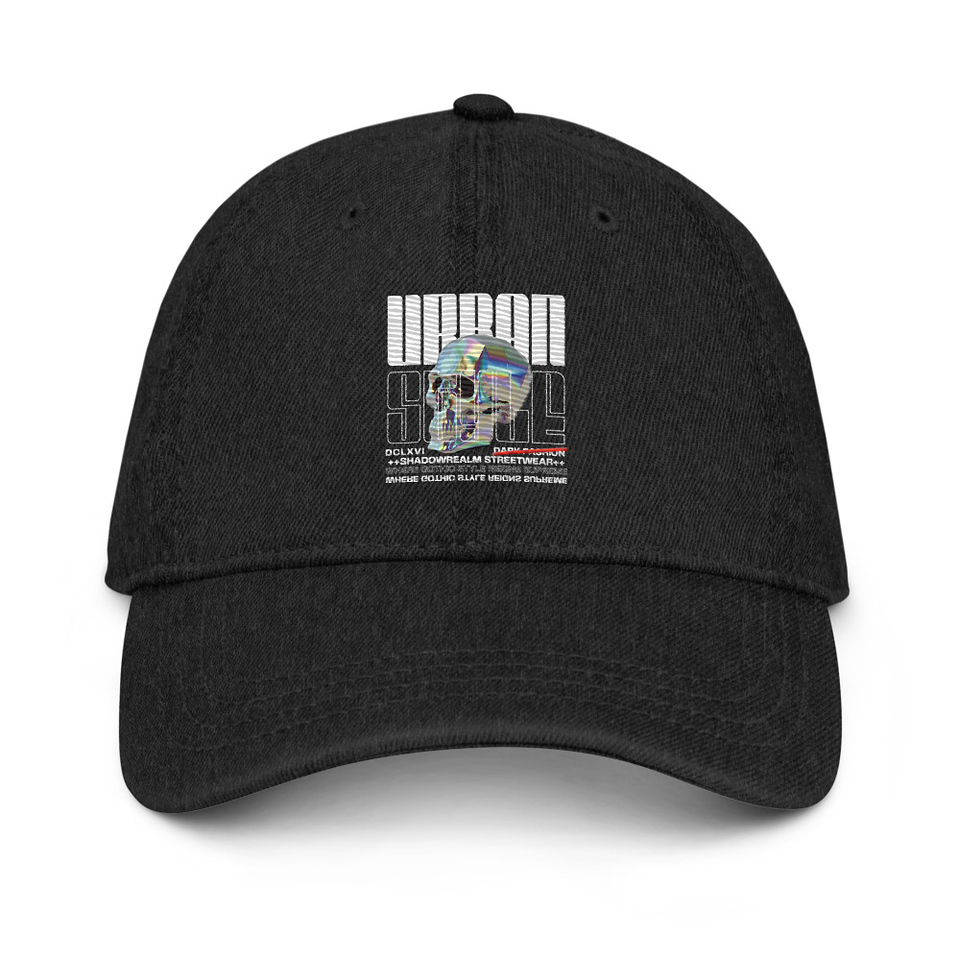 Black 3D Skull Denim Hat