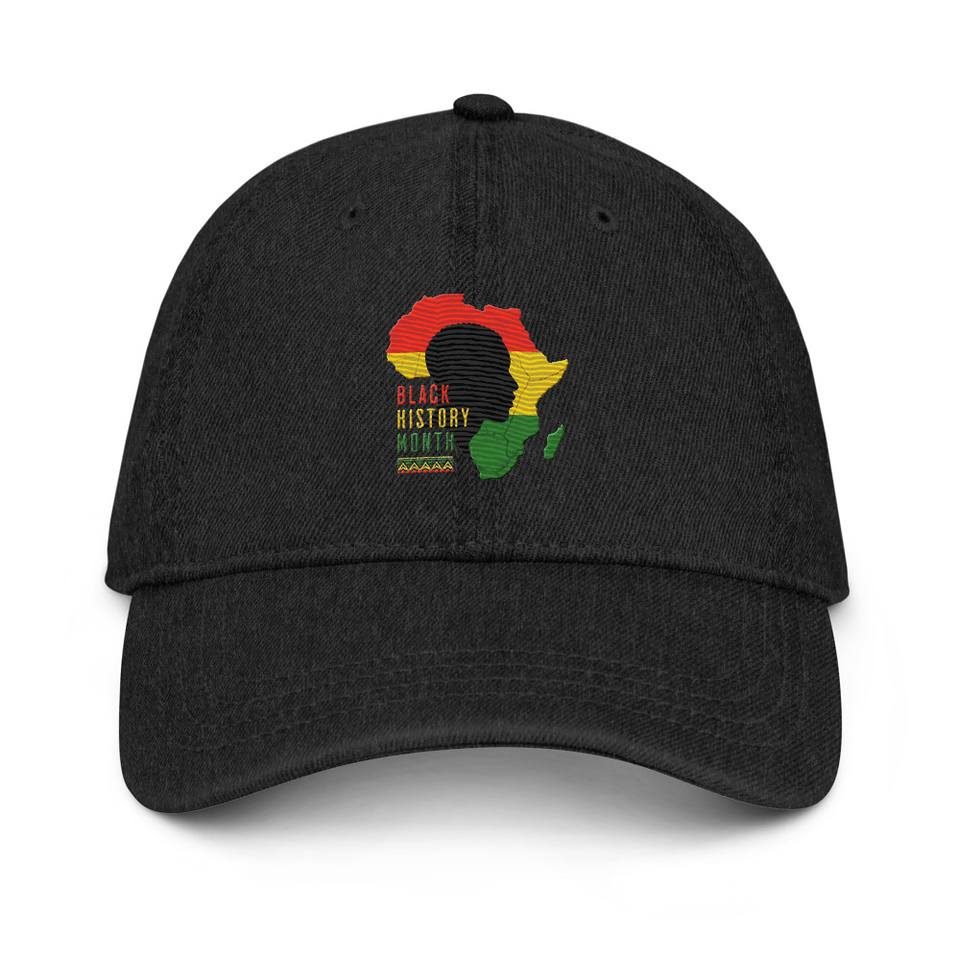 Black History Month - African Continent Denim Hat