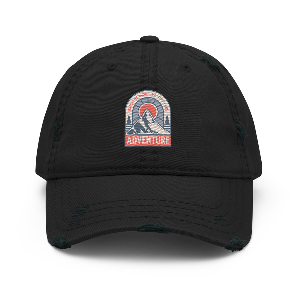 Adventure - Mountain Climbing Distressed Dad Hat