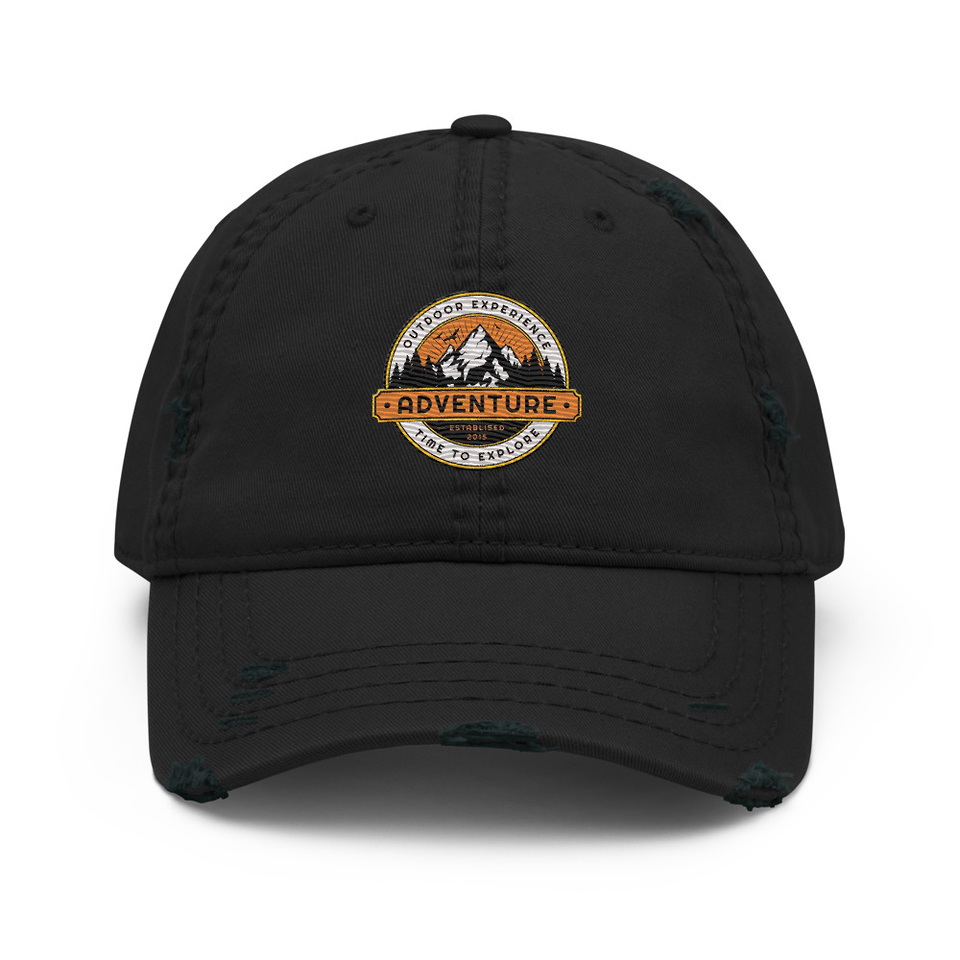 Adventure - Outdoor Mountain Distressed Dad Hat