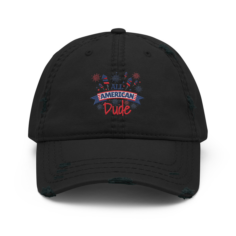 All American Distressed Dad Hat