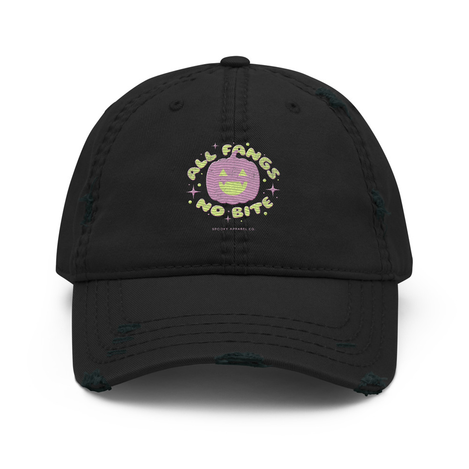 All Fangs No Bite - Halloween Distressed Dad Hat