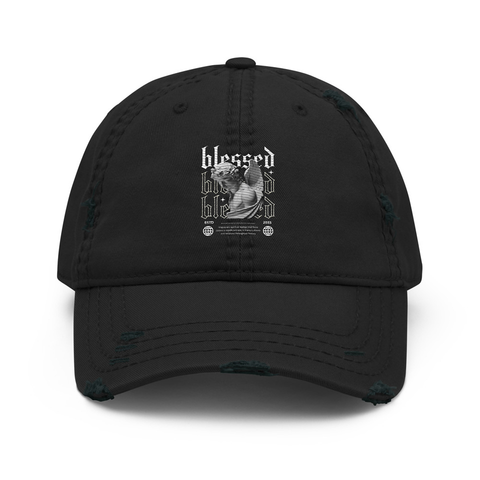 Angel Distressed Dad Hat