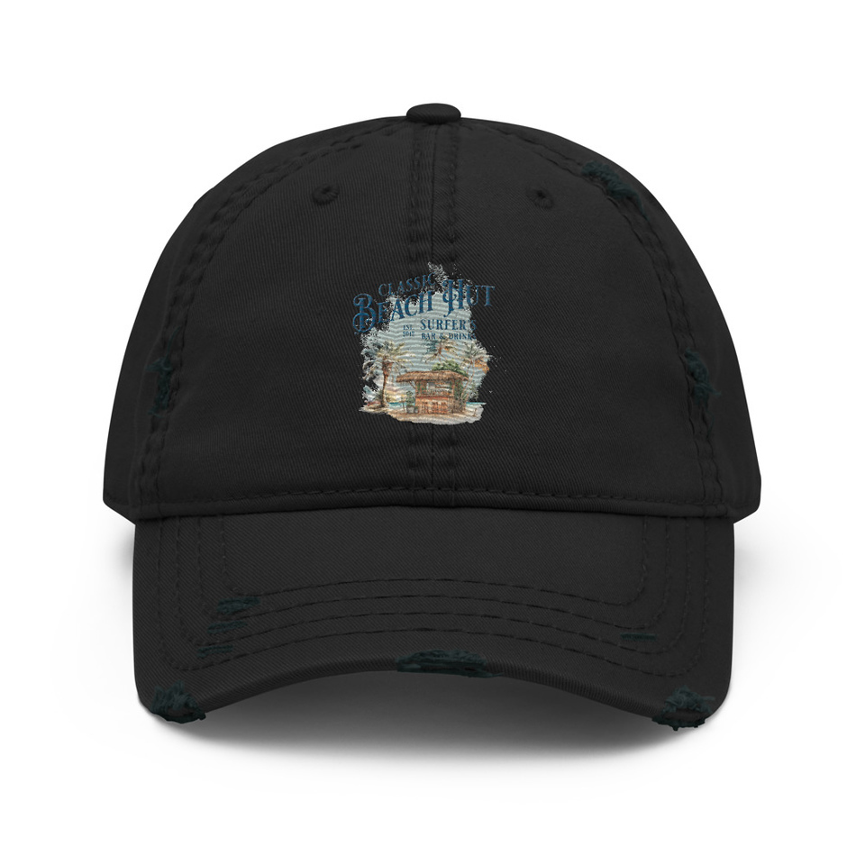 Beach Hut Distressed Dad Hat