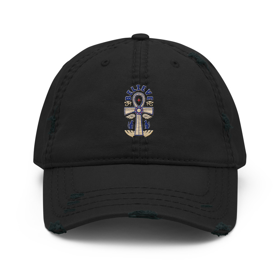 Believe  - Faith Symbol Distressed Dad Hat