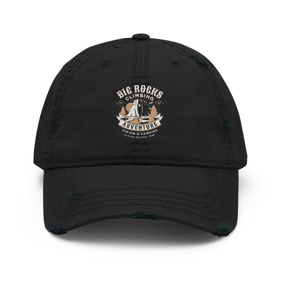 Big Rocks Climbing - Outdoor Adventure Distressed Dad Hat