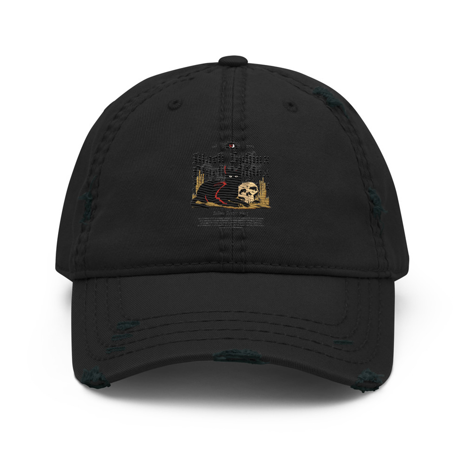 Black Sphinx Distressed Dad Hat