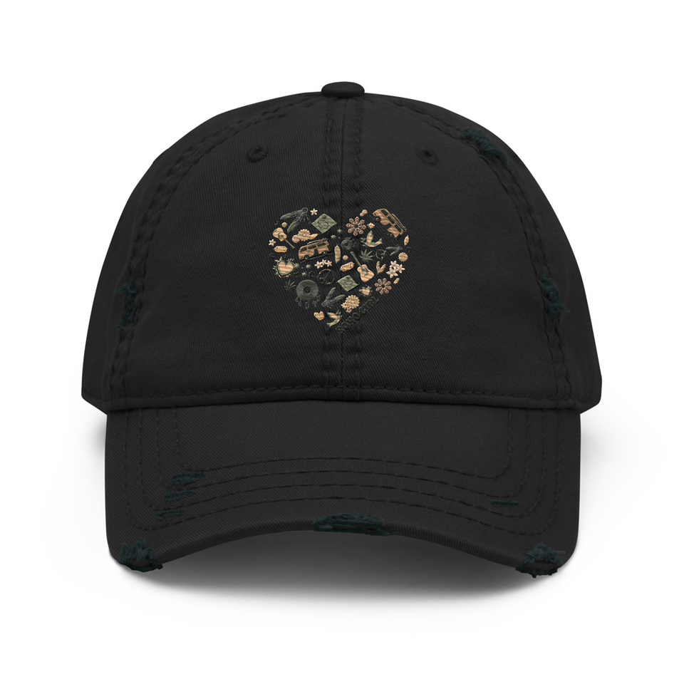 Boho Girl Poster Distressed Dad Hat