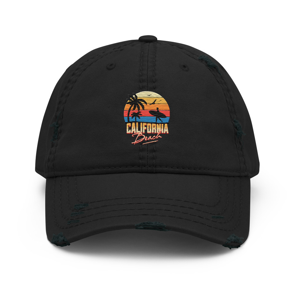 California Beach - Retro Surf Distressed Dad Hat