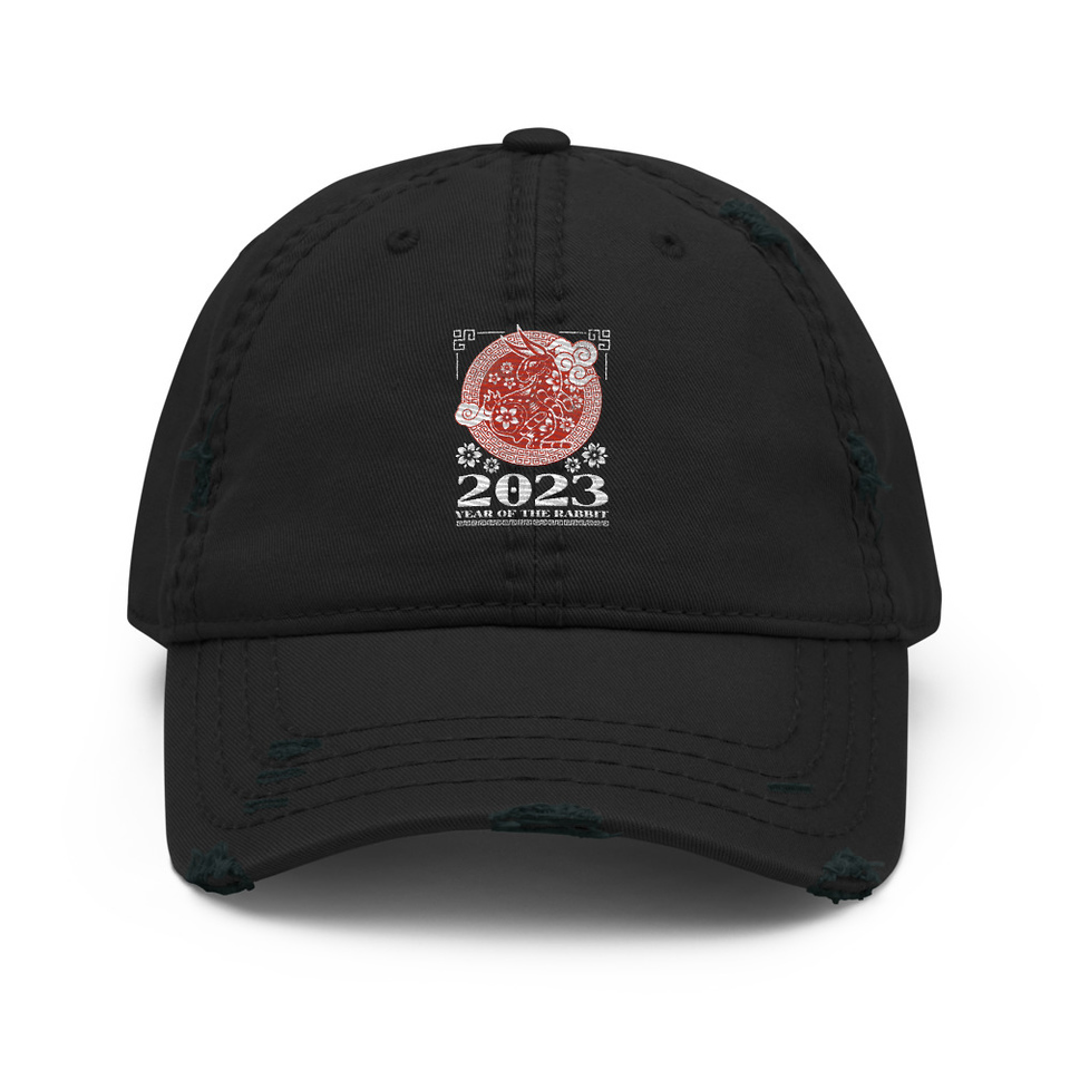 Chinese Lunar Year - Rabbit Distressed Dad Hat
