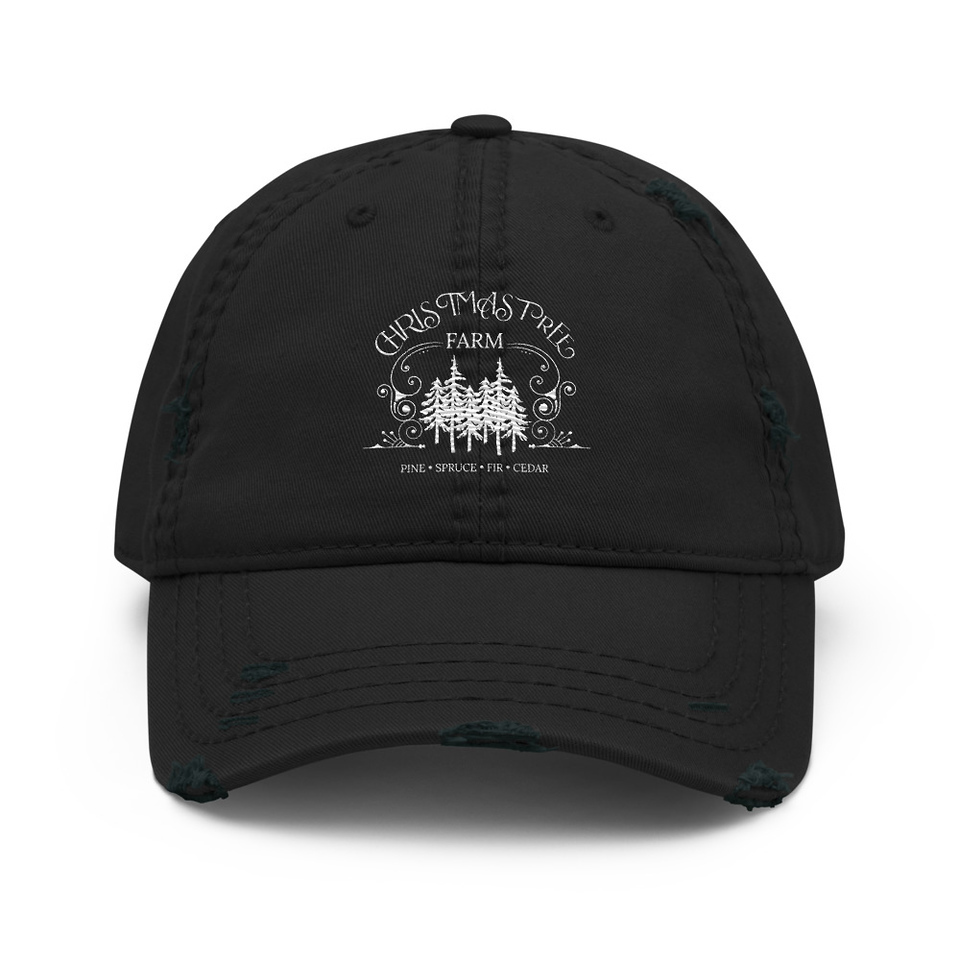 Christmas Tree Farm Distressed Dad Hat