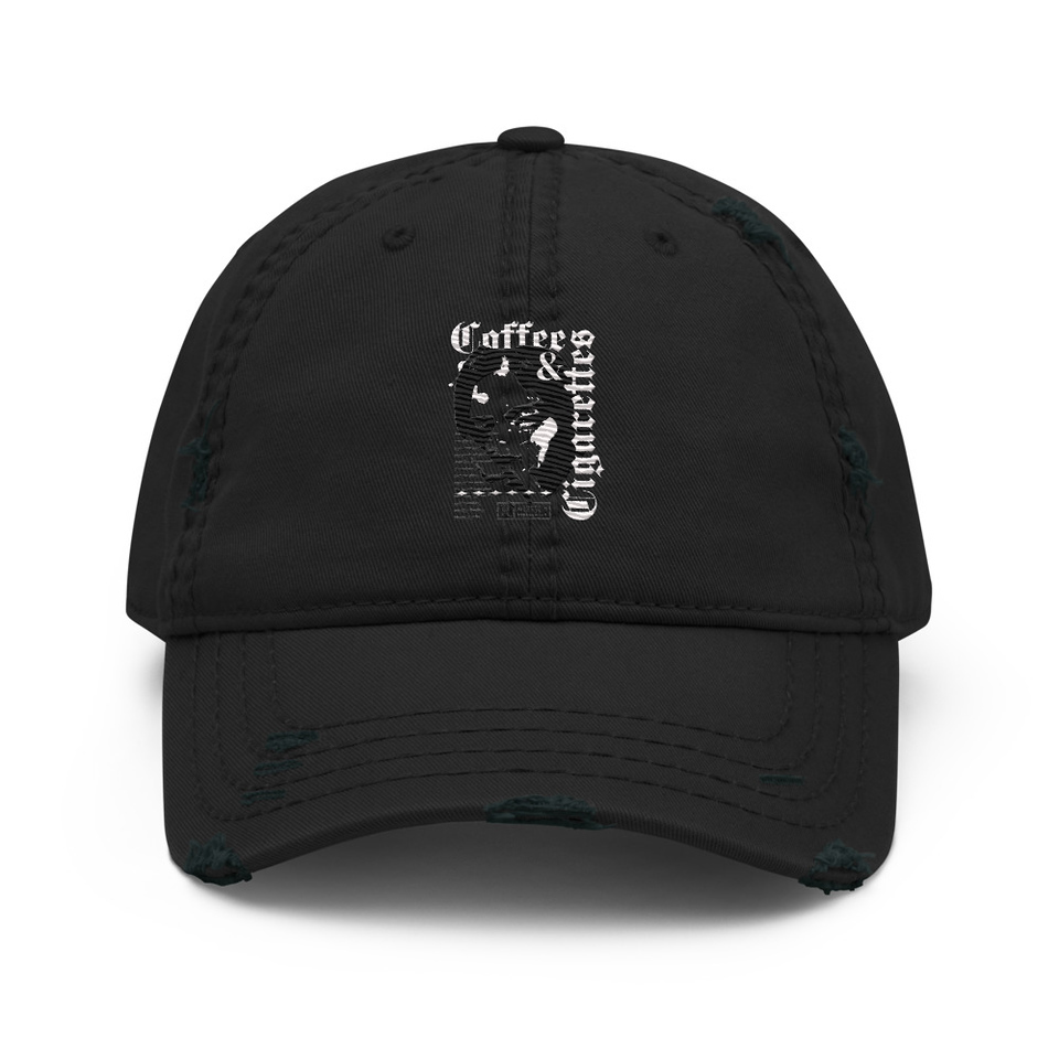 Coffee & Cigarettes Distressed Dad Hat