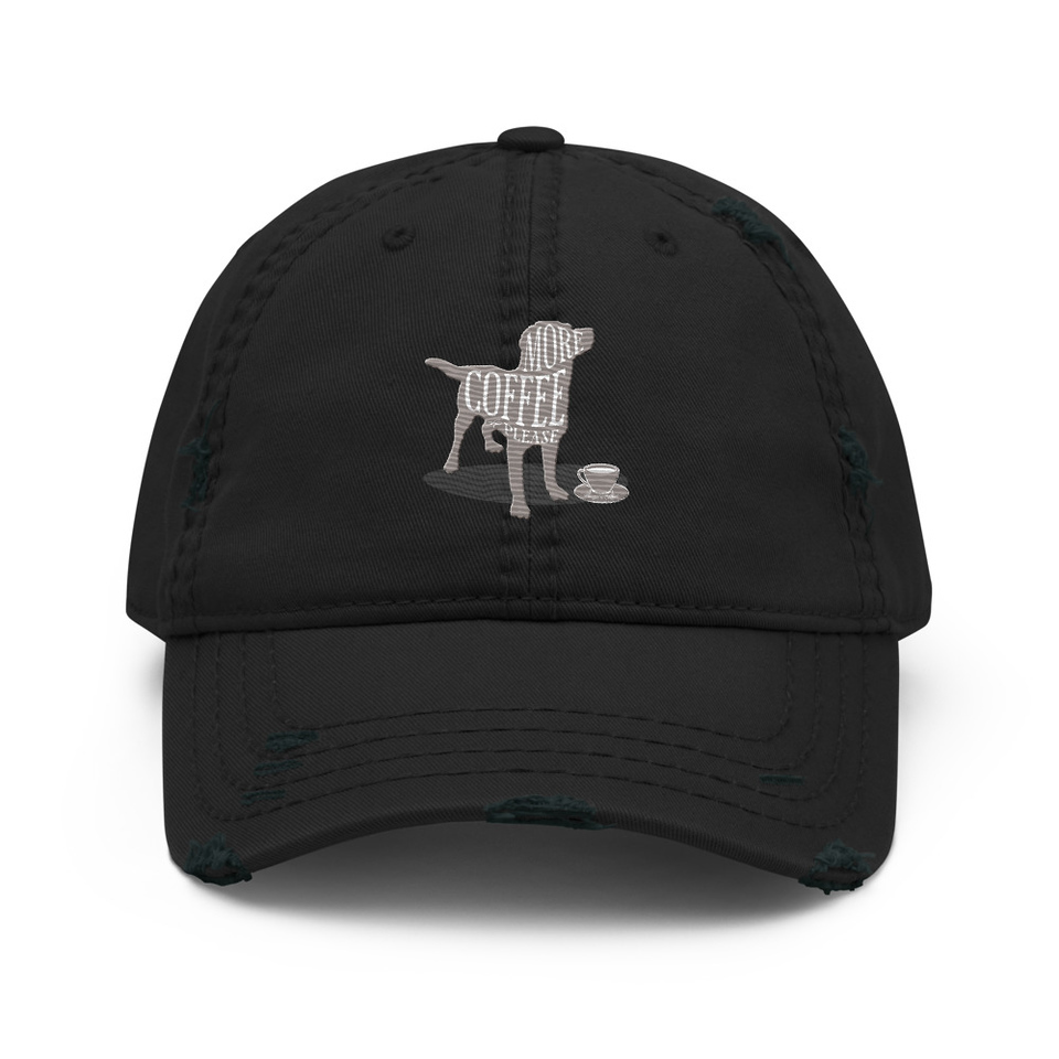 Coffee Dog Distressed Dad Hat