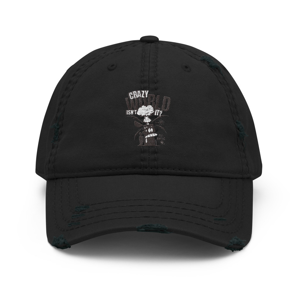 Crazy World Distressed Dad Hat