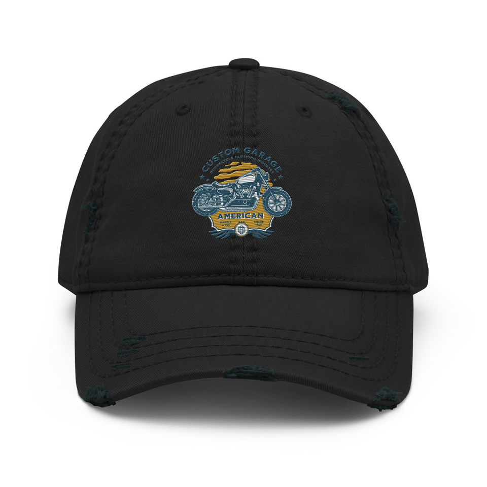 Custom Garage - Motorcycle Distressed Dad Hat