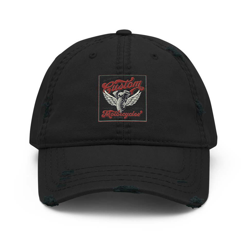 custom motorcycle  Distressed Dad Hat
