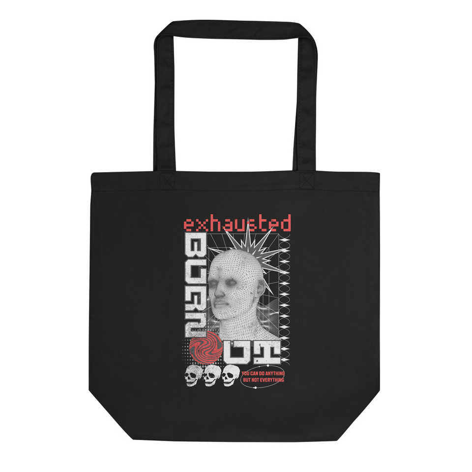 Burn Out - Futuristic 3D Head Eco Tote Bag
