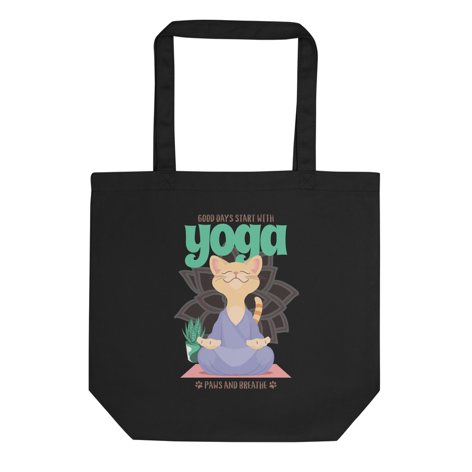 Cat Yoga - Cute Meditation Eco Tote Bag