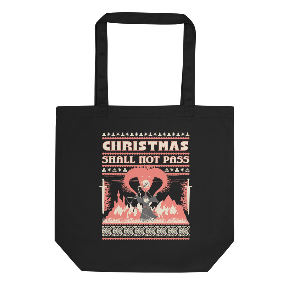 Christmas Shall Not Pass - Flaming Wizard Eco Tote Bag