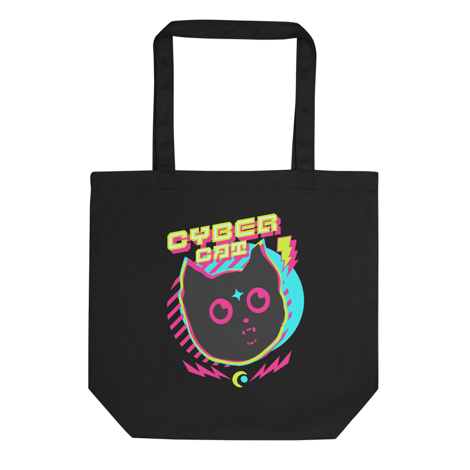 Cyber Cat - Neon Color Eco Tote Bag