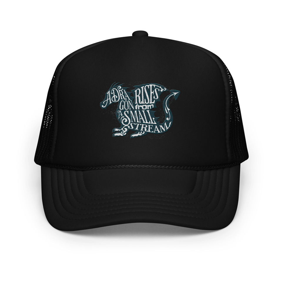 A Dragon Rises - Typographic Lettering Foam Trucker Hat