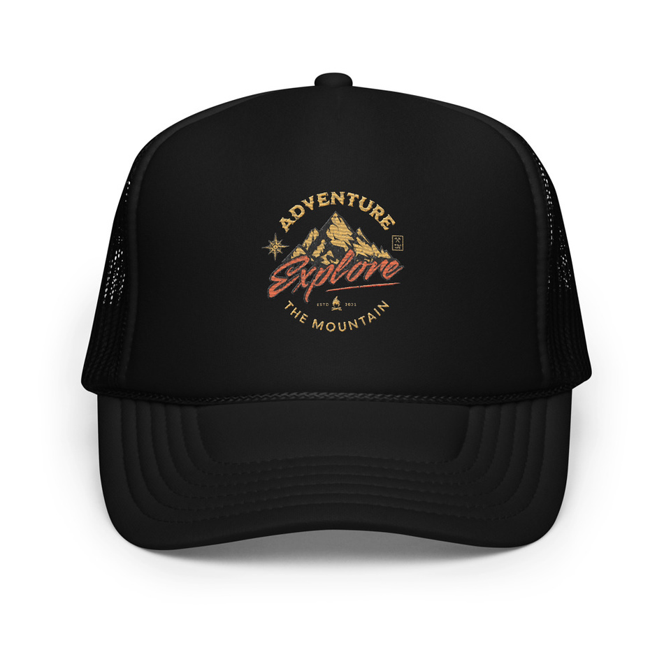 Adventure Explore The Mountain Foam Trucker Hat