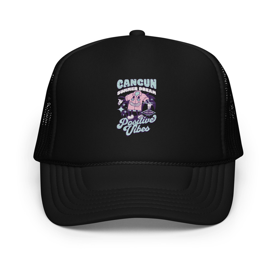 Cancun Positive Vibes Foam Trucker Hat