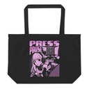 'Press Pause' Anime Gaming Large Eco Tote