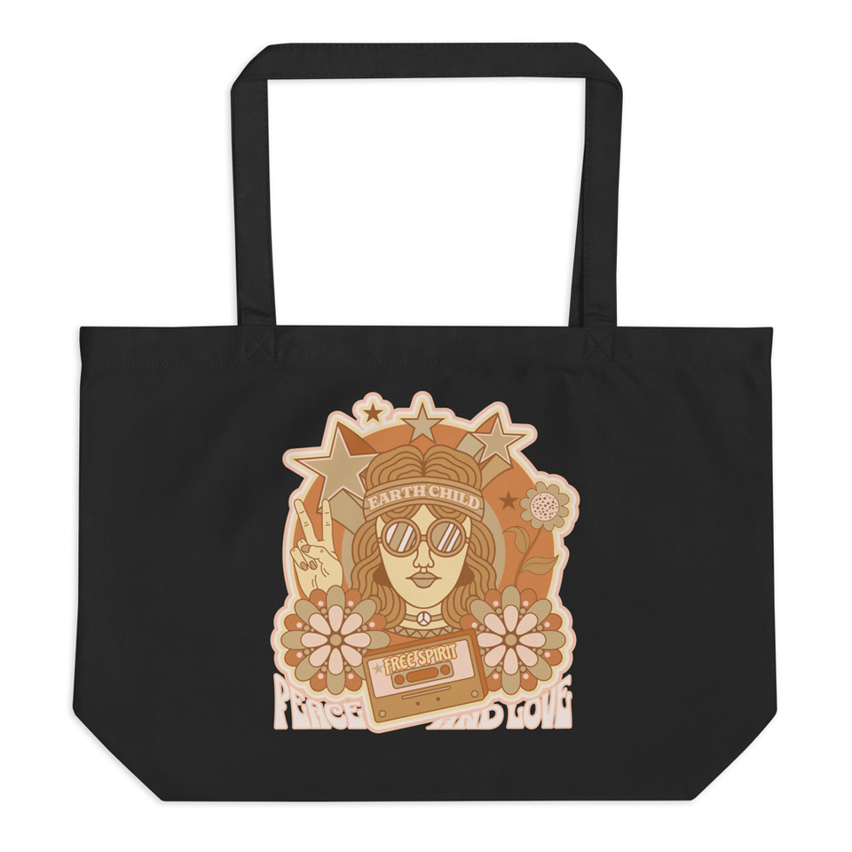 60s tee design Large Eco Tote