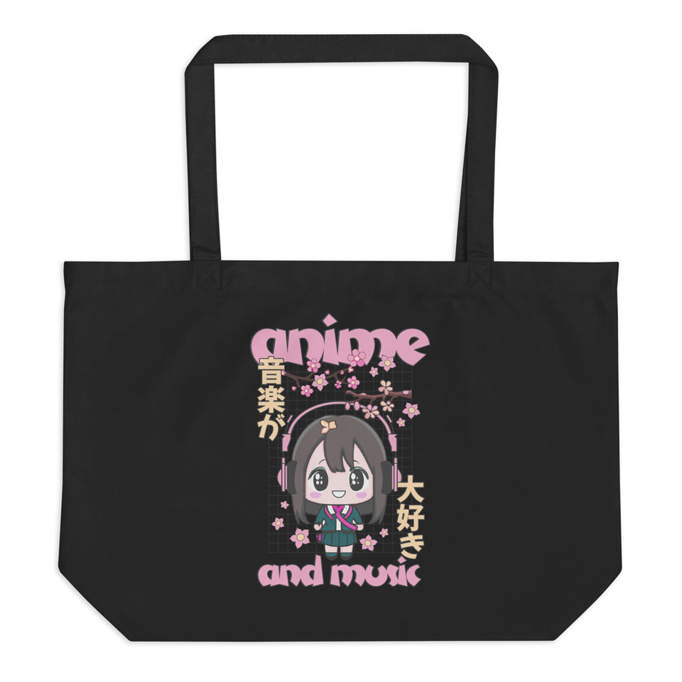 Anime and Music Large Eco Tote