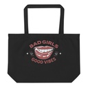 Bad Girls Good Vibes - Sexy Lips Large Eco Tote