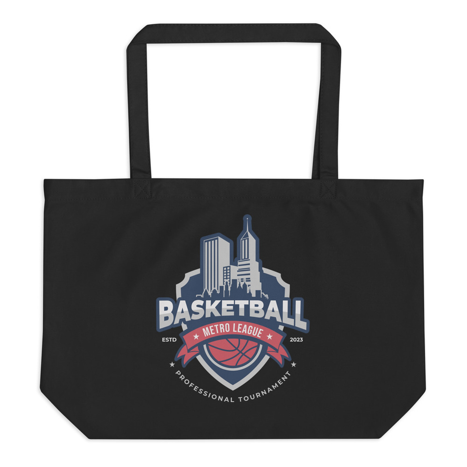 Basketball Sports Logo Large Eco Tote