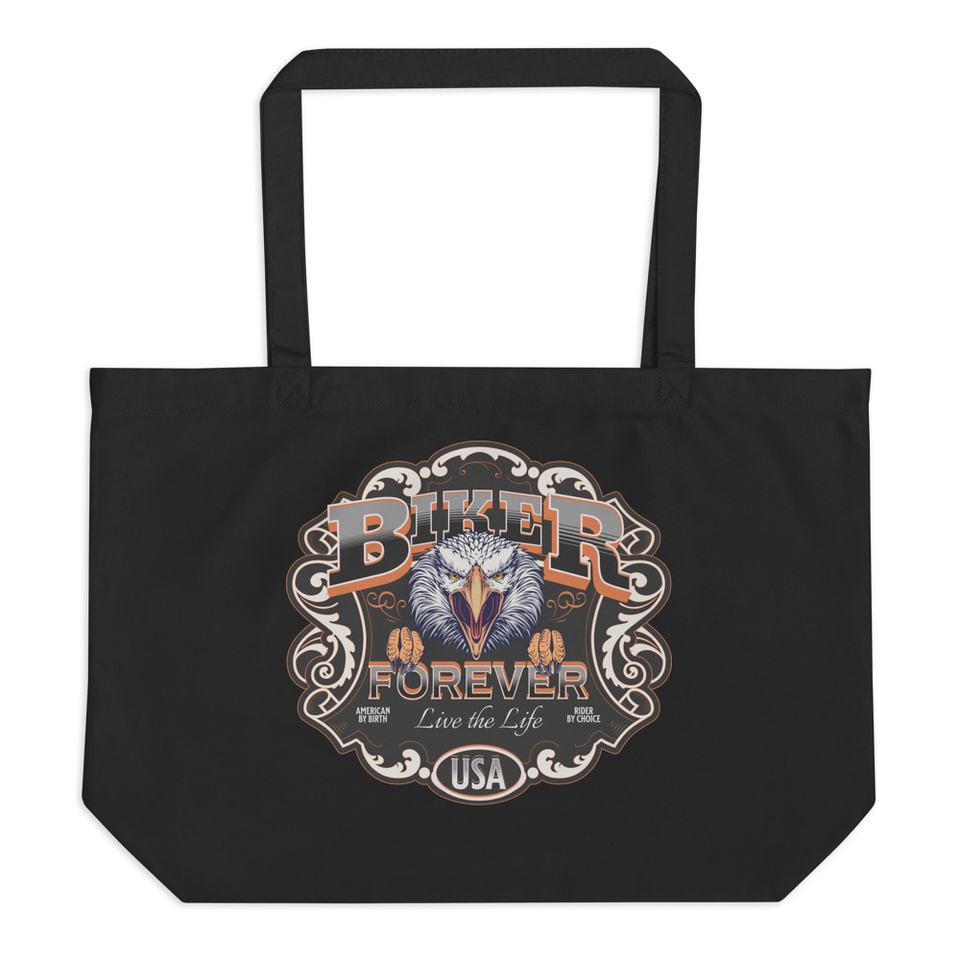 biker forever Large Eco Tote