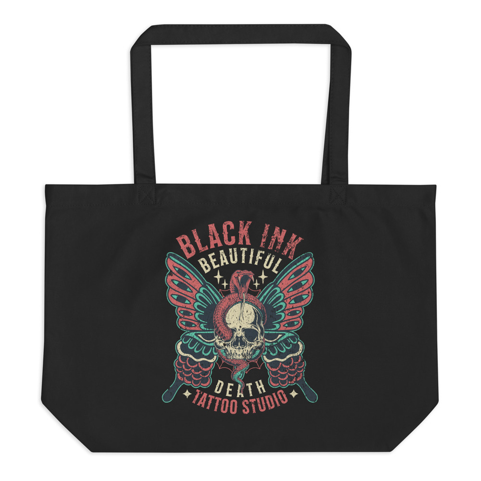 BLACK INK TATTOO Large Eco Tote