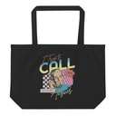 Classic Retro Illustrative Portrait Men Calling Large Eco Tote