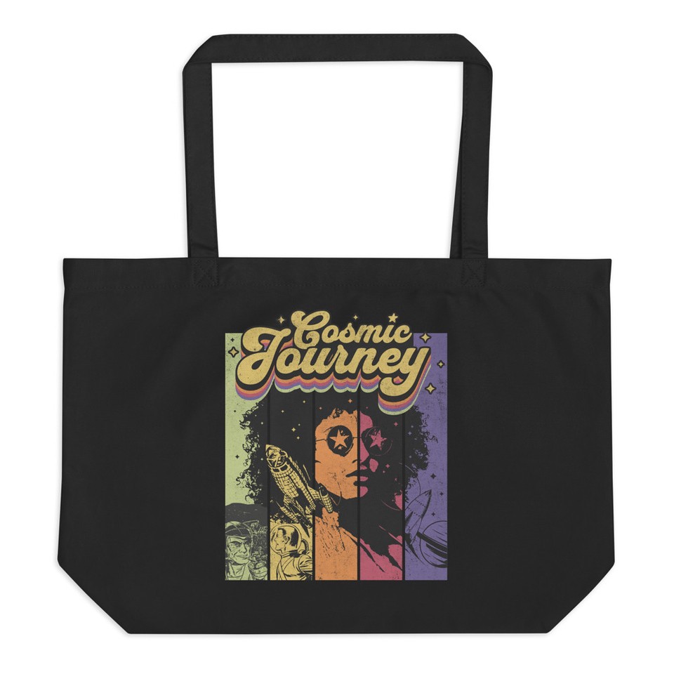 Cosmic Journey Rainbow Retro Large Eco Tote
