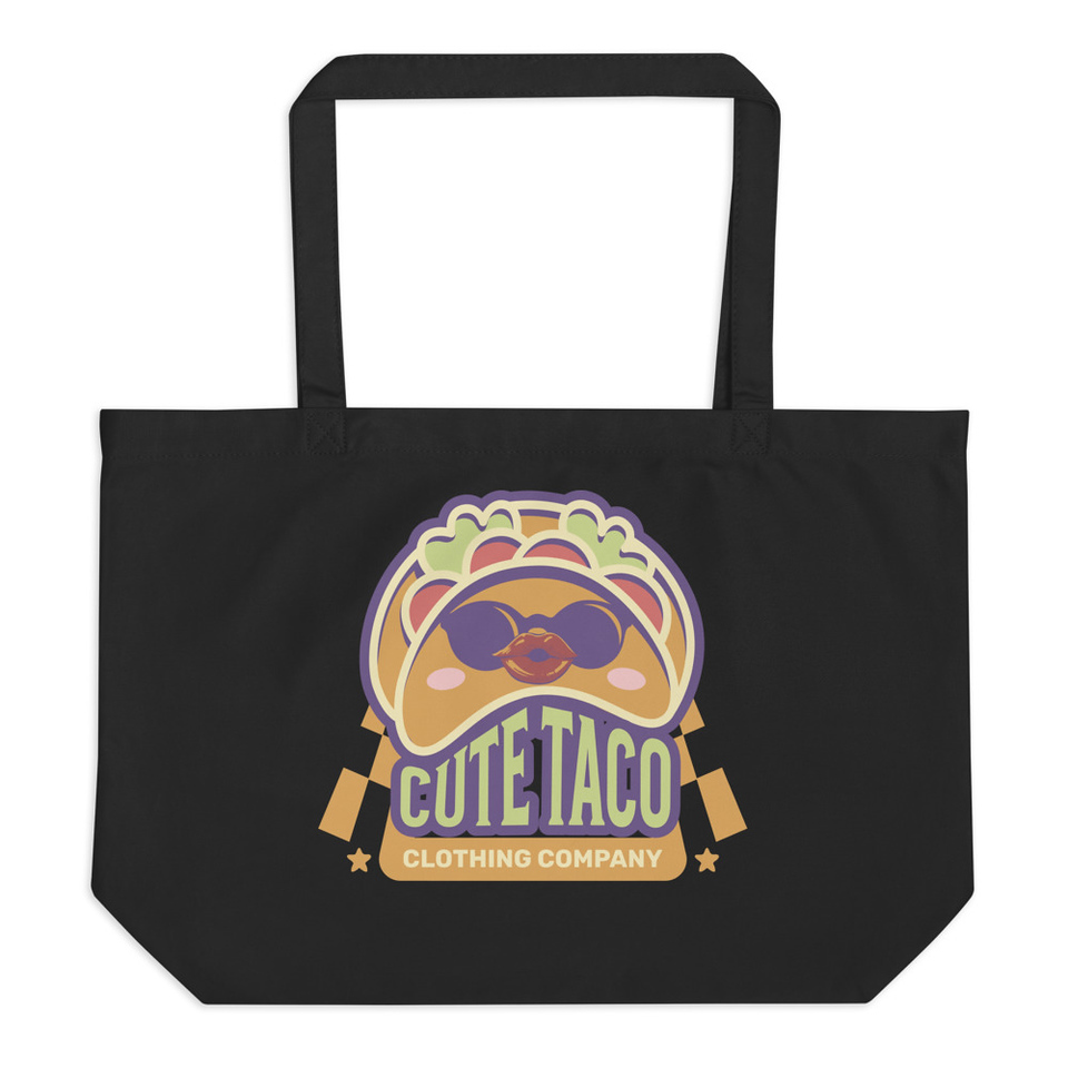 Cute Taco - Colorful Mexican Tortilla Large Eco Tote