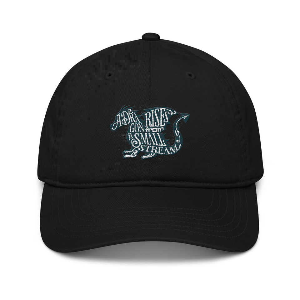 A Dragon Rises - Typographic Lettering Organic Baseball Cap