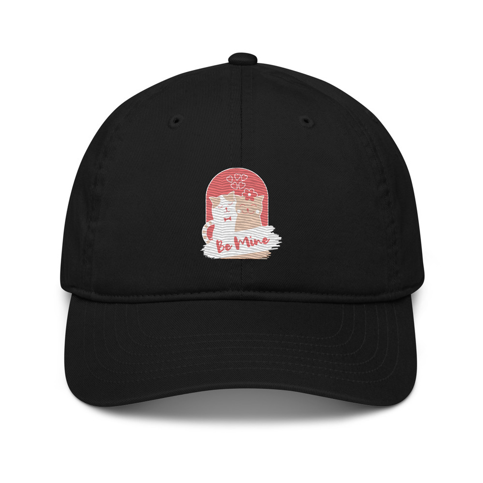 Be Mine - Cute Cat Couple Organic Baseball Cap
